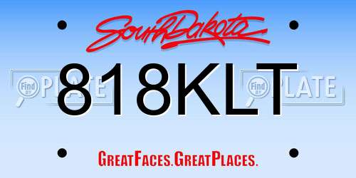 818KLT South Dakota License Plate