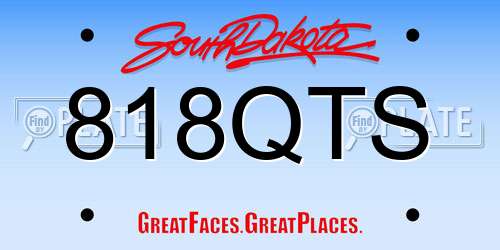 818QTS South Dakota License Plate