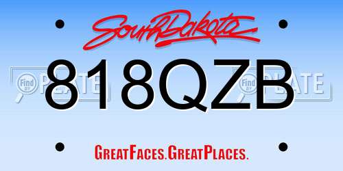 818QZB South Dakota License Plate