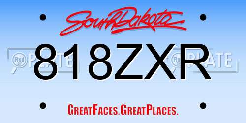 818ZXR South Dakota License Plate