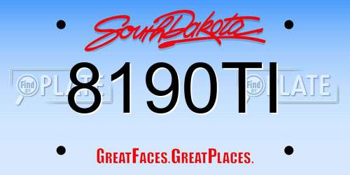 8190TI South Dakota License Plate