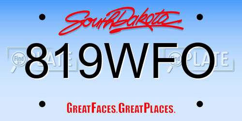 819WFO South Dakota License Plate