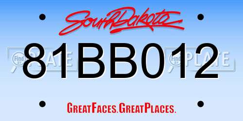 81BB012 South Dakota License Plate