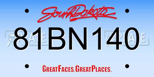 81BN140 South Dakota License Plate