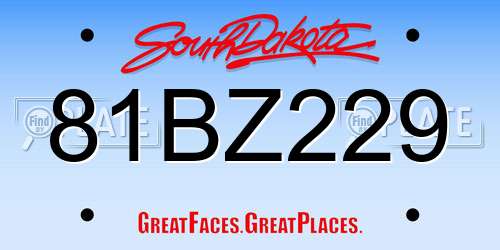 81BZ229 South Dakota License Plate