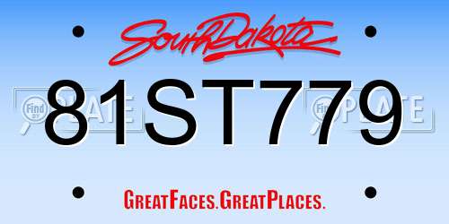 81ST779 South Dakota License Plate