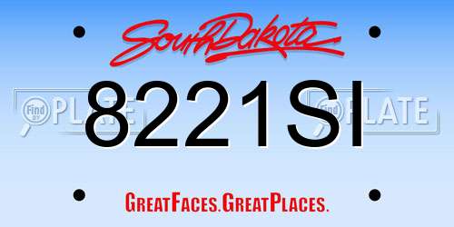 8221SI South Dakota License Plate