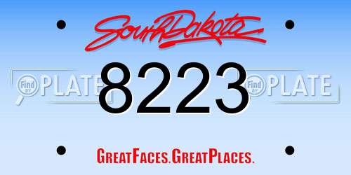 8223 South Dakota License Plate