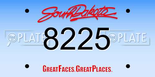 8225 South Dakota License Plate