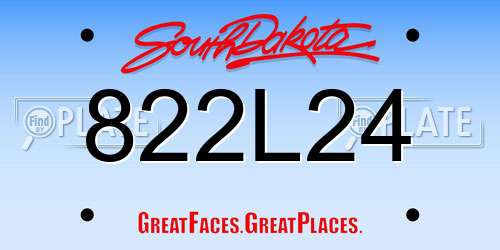822L24 South Dakota License Plate