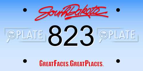 823 South Dakota License Plate