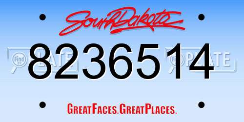 8236514 South Dakota License Plate