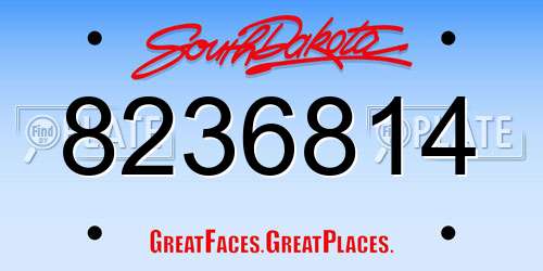 8236814 South Dakota License Plate