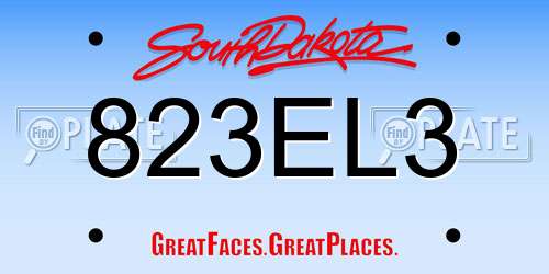 823EL3 South Dakota License Plate
