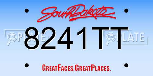 8241TT South Dakota License Plate