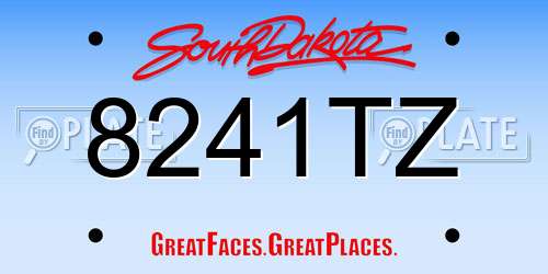 8241TZ South Dakota License Plate