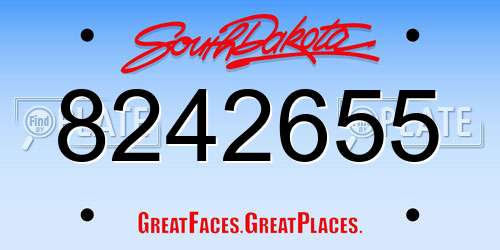8242655 South Dakota License Plate
