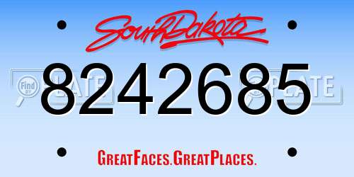 8242685 South Dakota License Plate