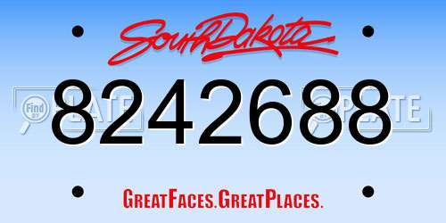 8242688 South Dakota License Plate