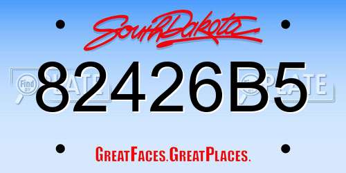 82426B5 South Dakota License Plate