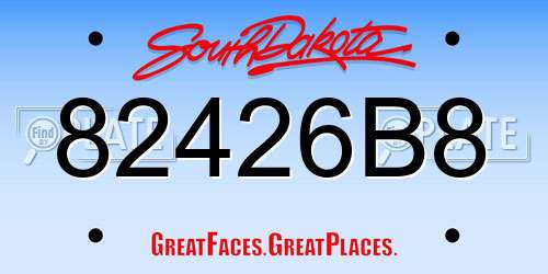 82426B8 South Dakota License Plate