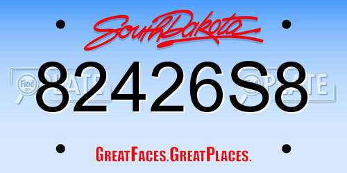 82426S8 South Dakota License Plate