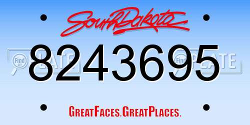 8243695 South Dakota License Plate