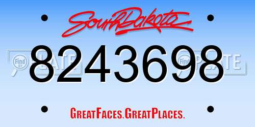 8243698 South Dakota License Plate