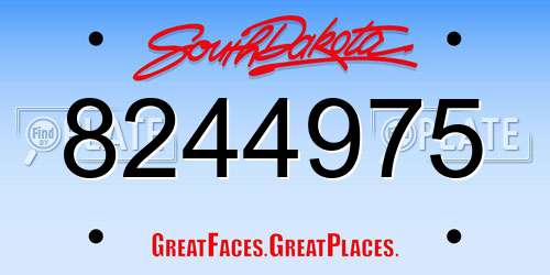 8244975 South Dakota License Plate