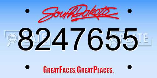 8247655 South Dakota License Plate