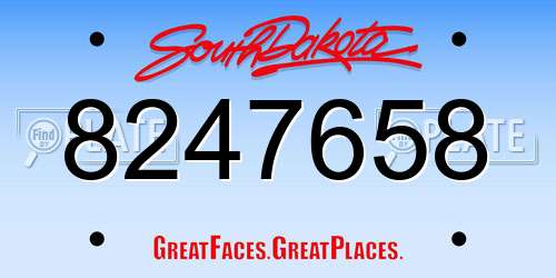 8247658 South Dakota License Plate