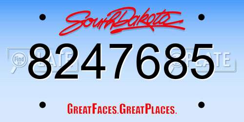 8247685 South Dakota License Plate