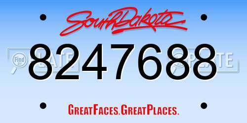 8247688 South Dakota License Plate