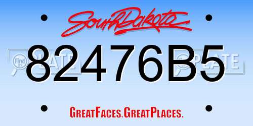 82476B5 South Dakota License Plate