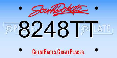 8248TT South Dakota License Plate