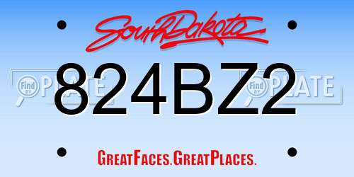 824BZ2 South Dakota License Plate