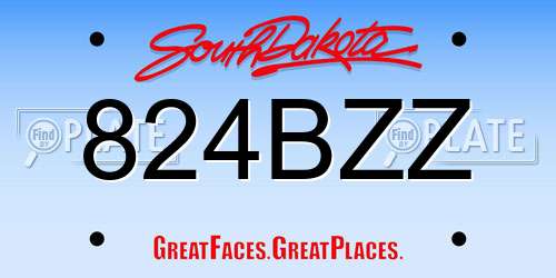 824BZZ South Dakota License Plate