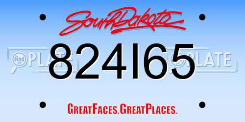 824I65 South Dakota License Plate