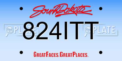 824ITT South Dakota License Plate