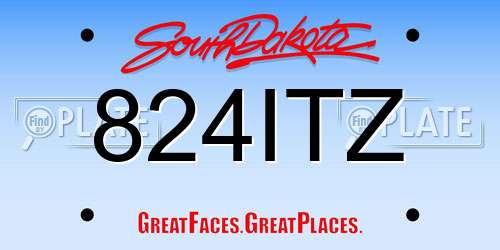 824ITZ South Dakota License Plate