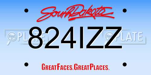 824IZZ South Dakota License Plate