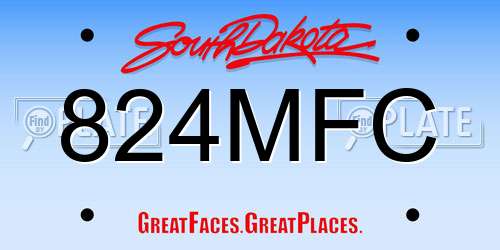 824MFC South Dakota License Plate
