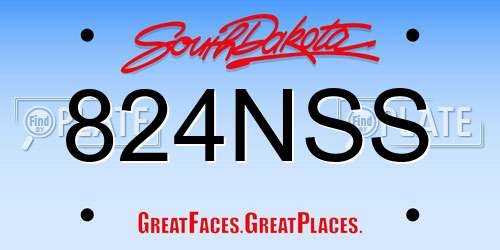 824NSS South Dakota License Plate