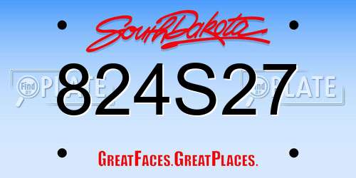 824S27 South Dakota License Plate