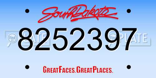 8252397 South Dakota License Plate