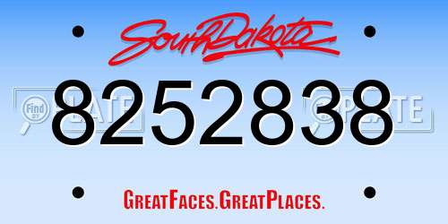 8252838 South Dakota License Plate