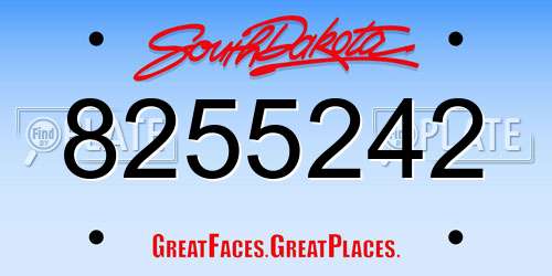 8255242 South Dakota License Plate
