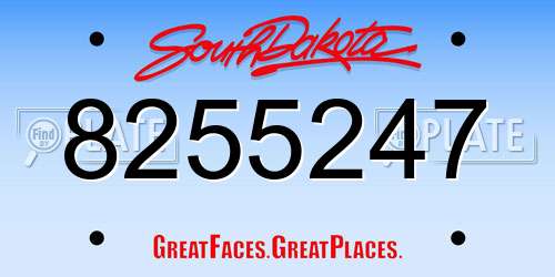 8255247 South Dakota License Plate