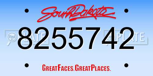 8255742 South Dakota License Plate