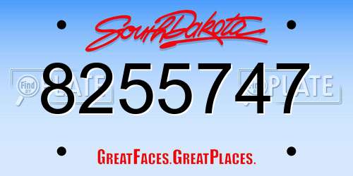 8255747 South Dakota License Plate